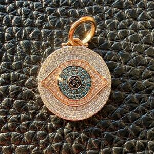 Anne Sisteron Evil Eye Pavé Natural Diamond Pendant - 14K Solid Rose Gold
